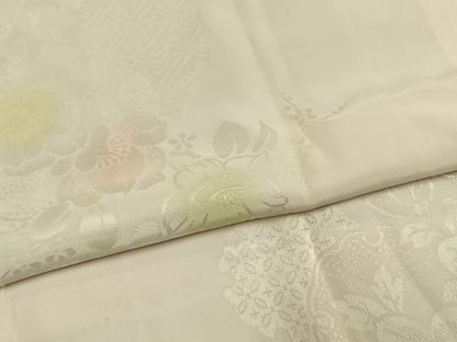 平和屋着物●振袖用長襦袢　袷　雪輪花地紋　正絹　逸品　AABH5116fy