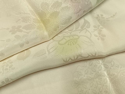 平和屋着物●振袖用長襦袢　袷　雪輪花地紋　正絹　逸品　AABH5116fy