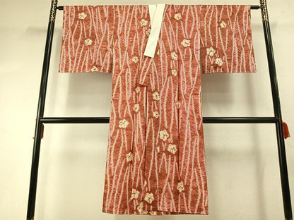 平和屋着物●長襦袢　無双仕立て　絞り　舞花文　暈し染め　正絹　逸品　AABH5118fy