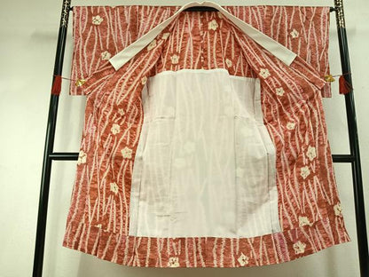 平和屋着物●長襦袢　無双仕立て　絞り　舞花文　暈し染め　正絹　逸品　AABH5118fy