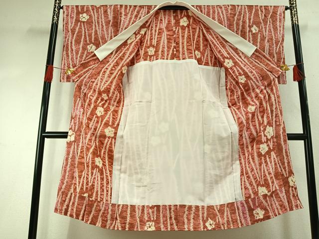 平和屋着物●長襦袢　無双仕立て　絞り　舞花文　暈し染め　正絹　逸品　AABH5118fy