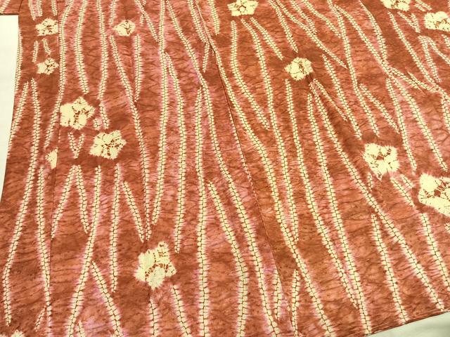 平和屋着物●長襦袢　無双仕立て　絞り　舞花文　暈し染め　正絹　逸品　AABH5118fy