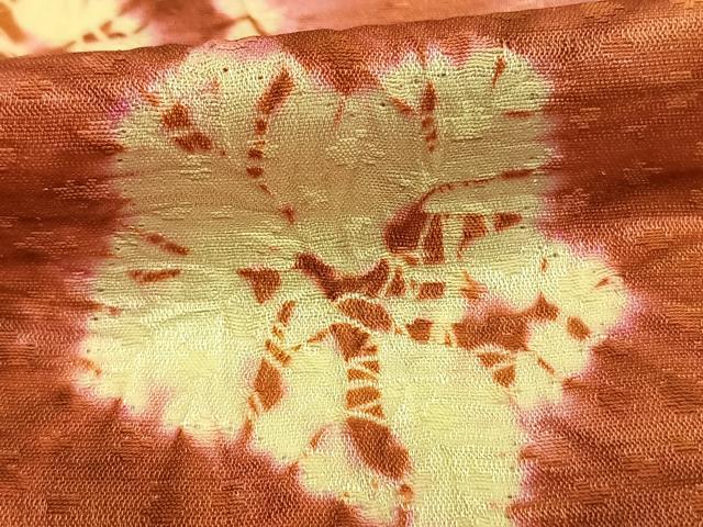 平和屋着物●長襦袢　無双仕立て　絞り　舞花文　暈し染め　正絹　逸品　AABH5118fy