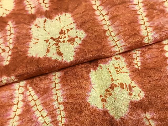 平和屋着物●長襦袢　無双仕立て　絞り　舞花文　暈し染め　正絹　逸品　AABH5118fy