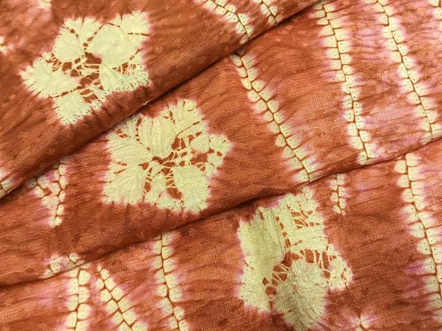 平和屋着物●長襦袢　無双仕立て　絞り　舞花文　暈し染め　正絹　逸品　AABH5118fy