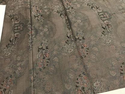 平和屋着物●本場大島紬　カタス7マルキ　花蝶文　正絹　逸品　AABH5120fy