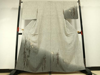 平和屋着物●訪問着　サギソウ　正絹　逸品　AABH5125fy