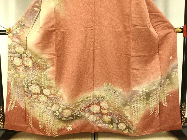 平和屋着物●訪問着　作家物　泰常　辻が花　絞り　暈し染め　銀通し地　正絹　逸品　AABH5126fy