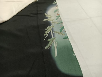平和屋着物●本加賀友禅作家　芦原敏成　黒留袖　松竹梅　暈し染め　正絹　逸品　AABH5128fy