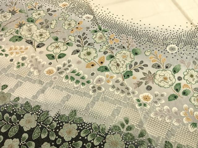 平和屋着物●訪問着　辻が花　暈し染め　金通し地　正絹　逸品　AABH5131fy