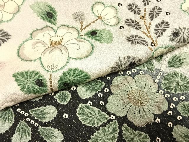 平和屋着物●訪問着　辻が花　暈し染め　金通し地　正絹　逸品　AABH5131fy