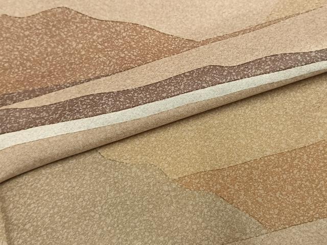 平和屋着物●訪問着　紬地　風景文　正絹　逸品　AABH5133fy