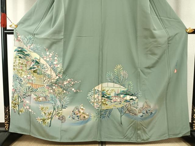 平和屋着物●訪問着　友禅　作家物　松竹梅　暈し染め　正絹　逸品　AABH5142fy 平和屋着物○訪問着 友禅 作家物 松竹梅 暈し染め 正絹 逸品 AABH5142fy