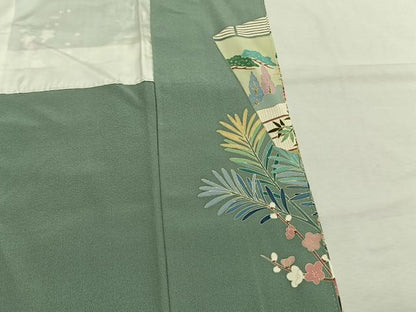 平和屋着物●訪問着　友禅　作家物　松竹梅　暈し染め　正絹　逸品　AABH5142fy