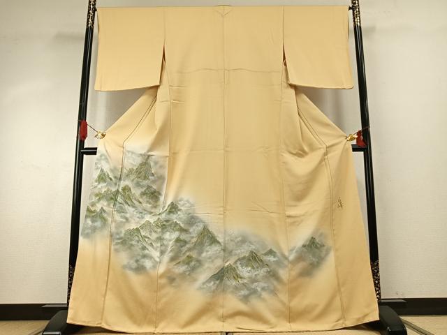 平和屋着物●豪華色留袖　作家物　風景文　暈し染め　金糸　正絹　逸品　AABH5144fy