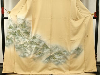 平和屋着物●豪華色留袖　作家物　風景文　暈し染め　金糸　正絹　逸品　AABH5144fy