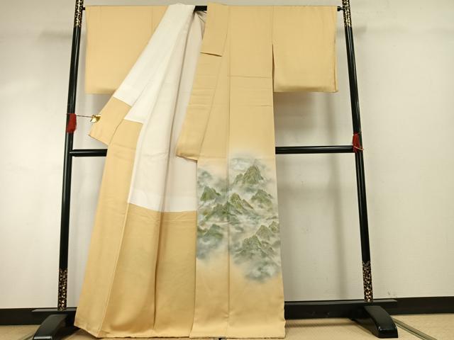平和屋着物●豪華色留袖　作家物　風景文　暈し染め　金糸　正絹　逸品　AABH5144fy