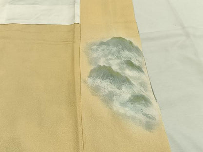 平和屋着物●豪華色留袖　作家物　風景文　暈し染め　金糸　正絹　逸品　AABH5144fy