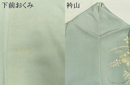 平和屋着物●訪問着　草花文　暈し染め　金銀彩　正絹　逸品　AABH5146fy