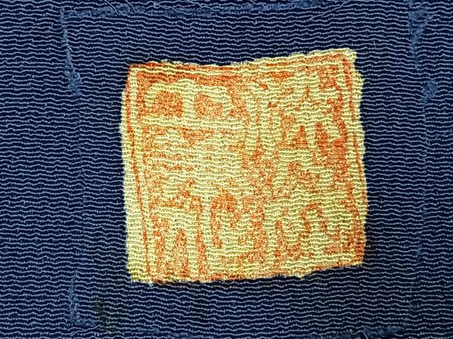 平和屋着物●訪問着　作家物　型染め　流水花文　鬼しぼ縮緬　正絹　逸品　AABH5147fy