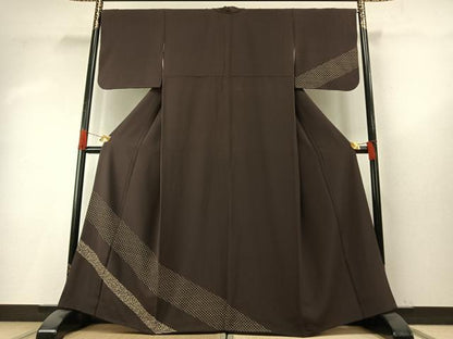 平和屋着物●訪問着　印伝　花唐草文　正絹　逸品　AABH5148fy