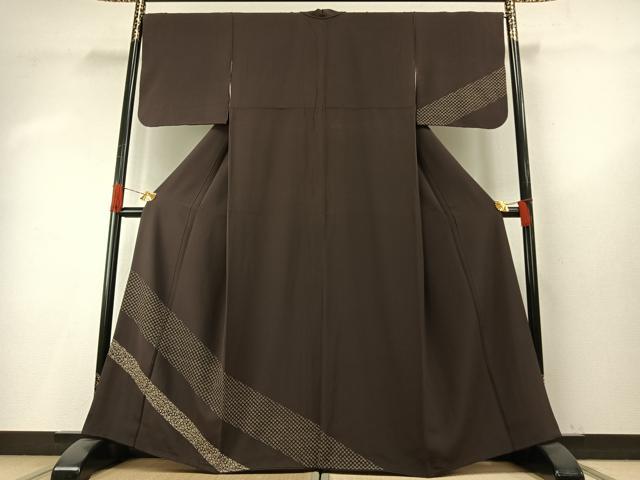 平和屋着物●訪問着　印伝　花唐草文　正絹　逸品　AABH5148fy