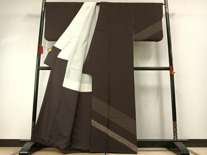 平和屋着物●訪問着　印伝　花唐草文　正絹　逸品　AABH5148fy