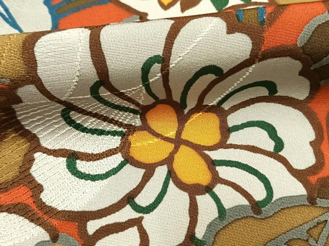 平和屋着物●上質な小紋　草花文　正絹　逸品　AABH5150fy