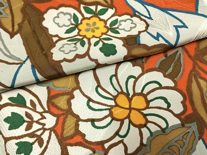 平和屋着物●上質な小紋　草花文　正絹　逸品　AABH5150fy