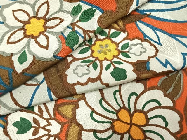 平和屋着物●上質な小紋　草花文　正絹　逸品　AABH5150fy