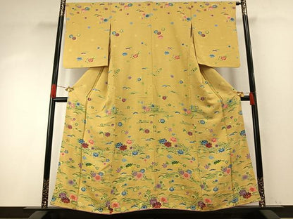 平和屋着物●訪問着　草花文　正絹　逸品　AABH5153fy
