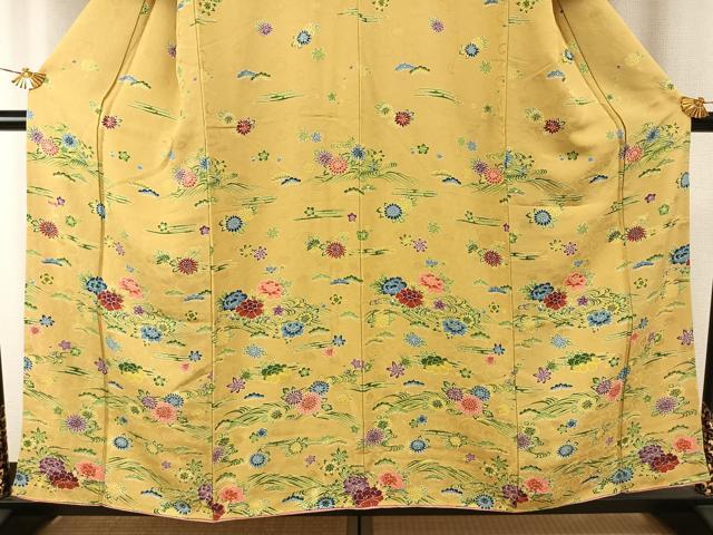 平和屋着物●訪問着　草花文　正絹　逸品　AABH5153fy