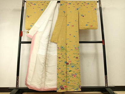 平和屋着物●訪問着　草花文　正絹　逸品　AABH5153fy