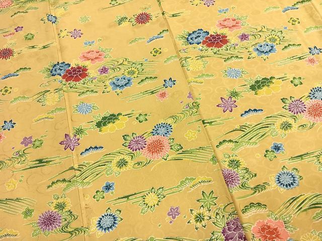 平和屋着物●訪問着　草花文　正絹　逸品　AABH5153fy