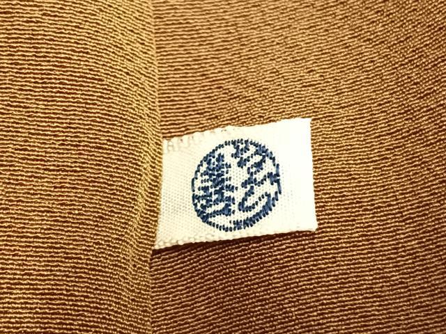 平和屋着物●上質な色無地　花唐草地紋　鶯色　ゑり善扱い　正絹　逸品　AABH5158fy