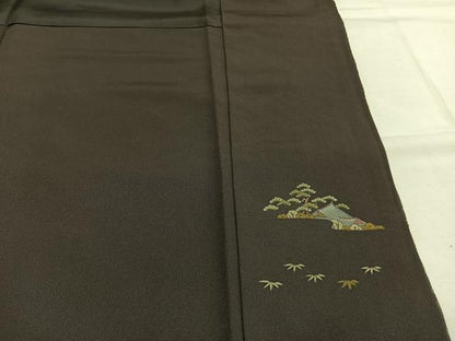 平和屋着物●訪問着 中国三大刺繍 汕頭刺繍 スワトウ刺繍 相良刺繍 総刺繍 風景人物花文 金糸 金彩 正絹 逸品 未使用 AABH5159fy