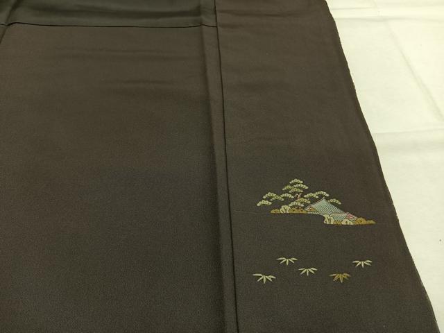 平和屋着物●訪問着 中国三大刺繍 汕頭刺繍 スワトウ刺繍 相良刺繍 総刺繍 風景人物花文 金糸 金彩 正絹 逸品 未使用 AABH5159fy