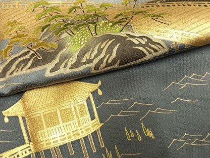 平和屋着物●豪華色留袖　風景文　暈し染め　金彩　ますいわ屋扱い　正絹　逸品　AABH5163fy