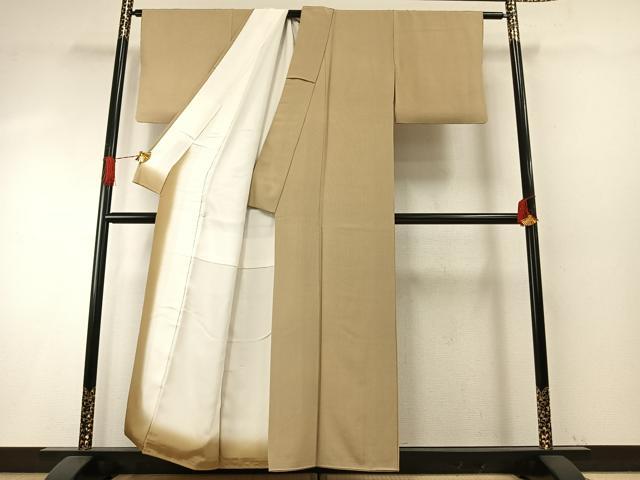 平和屋着物●江戸小紋　万筋　茶色×灰色　正絹　逸品　AABH5164fy