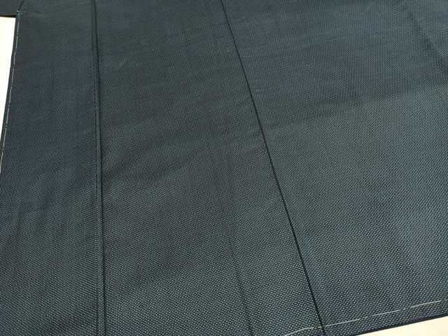 平和屋着物●男性　紬　アンサンブル　長襦袢(無双仕立て)セット　亀甲柄　正絹　逸品　AABH5165fy