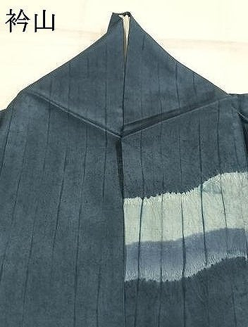 平和屋着物●訪問着　本場大島紬　藍　絞り　道長文　証紙付き　正絹　逸品　AABH5167fy