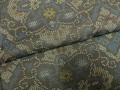 平和屋着物●本場大島紬　花菱文　正絹　逸品　AABH5169fy