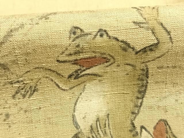 平和屋着物●訪問着　紬地　作家物　手描き　鳥獣戯画　正絹　逸品　AABH5171fy