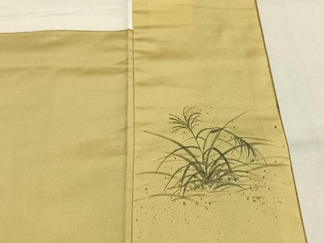 平和屋着物●訪問着　紬地　作家物　手描き　鳥獣戯画　正絹　逸品　AABH5171fy