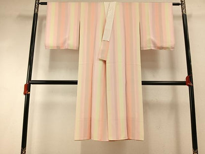 平和屋着物●長襦袢　袷　間道　半衿刺繍　正絹　逸品　AABH5173fy