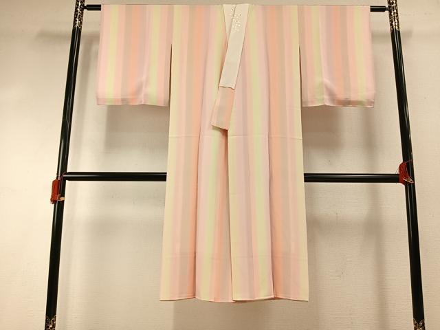 平和屋着物●長襦袢　袷　間道　半衿刺繍　正絹　逸品　AABH5173fy
