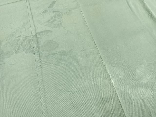 平和屋着物●江戸小紋　訪問着　万筋　水色×白色　巻物地紋　正絹　逸品　AABH5174fy
