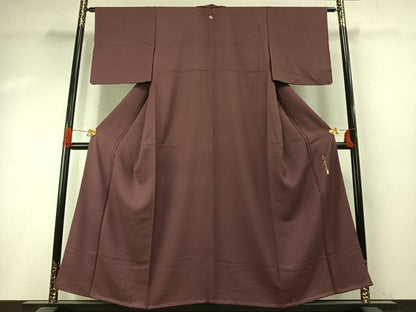 平和屋着物●本草木染作家　瑞寶　色無地　紫鳶色　正絹　逸品　未使用　AABH5178fy