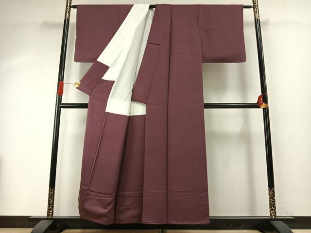 平和屋着物●本草木染作家　瑞寶　色無地　紫鳶色　正絹　逸品　未使用　AABH5178fy