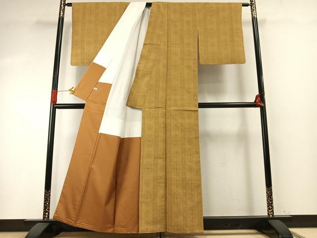 平和屋着物●上質な紬　80亀甲　吉祥花間道　ほていや扱い　正絹　逸品　未使用　AABH5179fy
